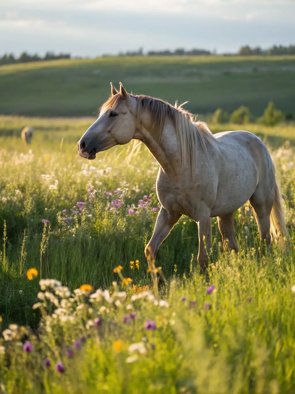 A scenic view of horses grazing peacefully in the pastures of ADEMAS LES AMIS DES ECURIES DU MAS, emphasizing the natural and serene environment.