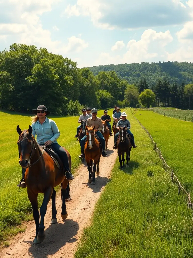 A group of riders participating in a training stage, with an instructor providing guidance and feedback.